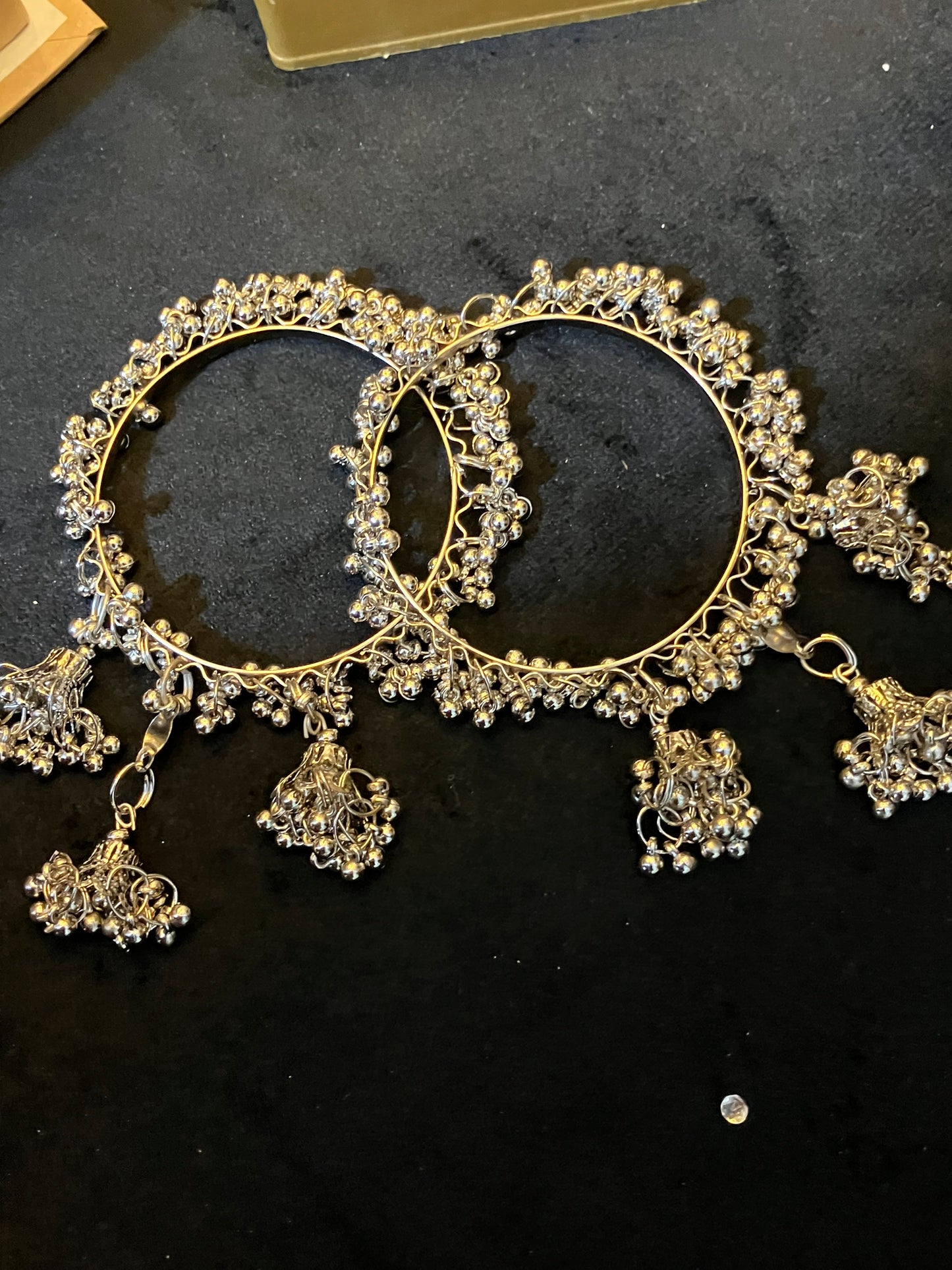 Silver Jhumka bangles 4pc