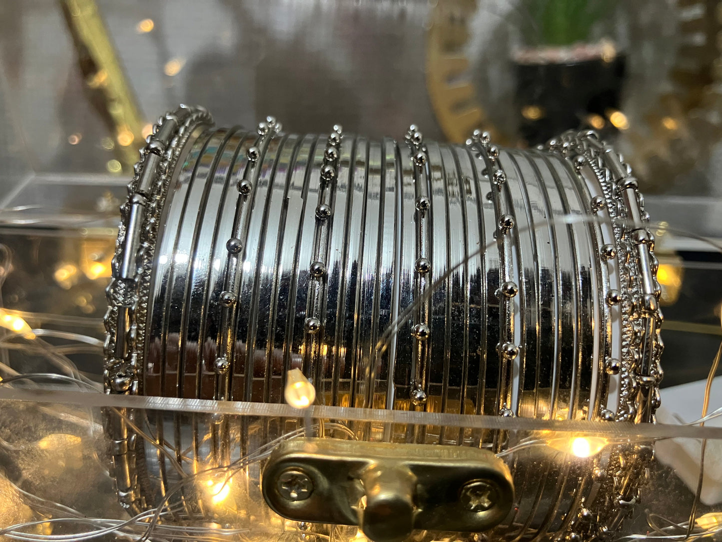 Silver Colored Dotted Bangles