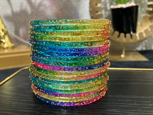 2026 Most Trending Indian Barish Bangles in Glass 24pc