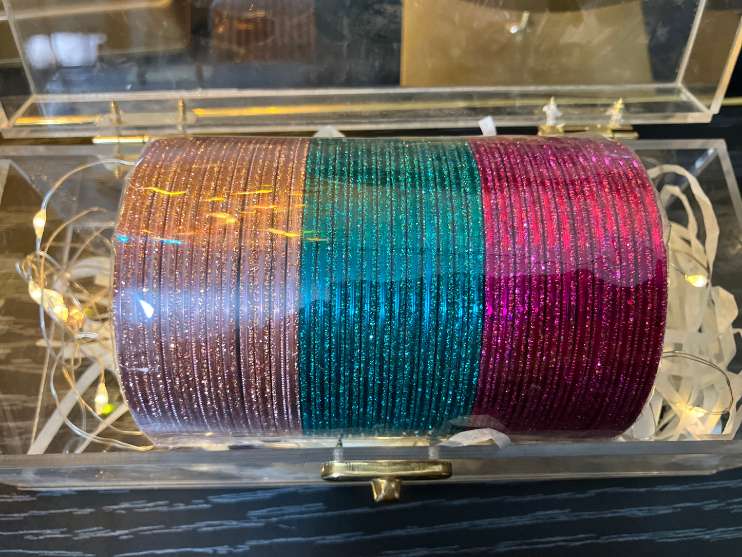 Shimmer metal bangles any 3 colors 36 pcs