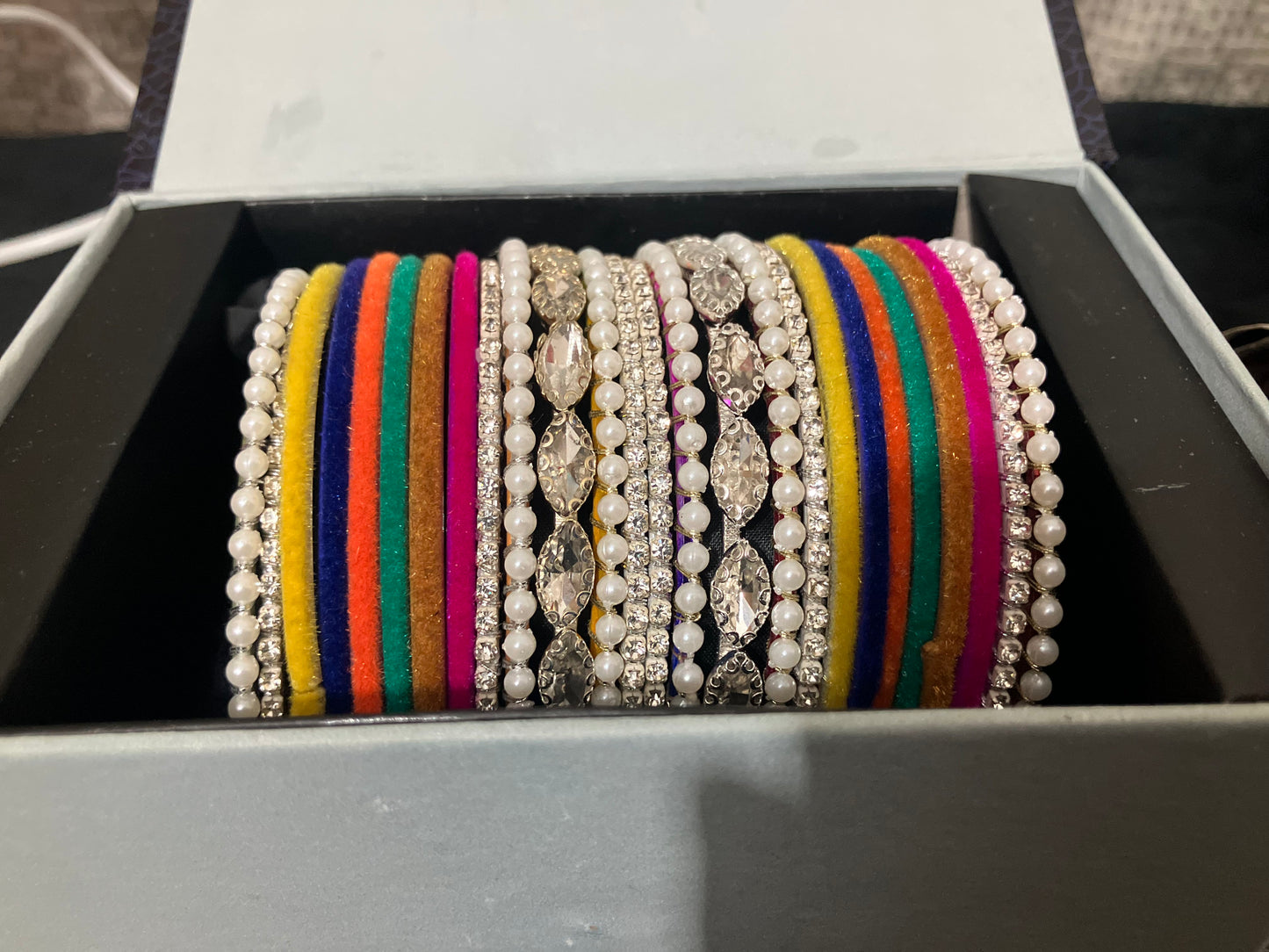 Velvet and pearl gajra bangles