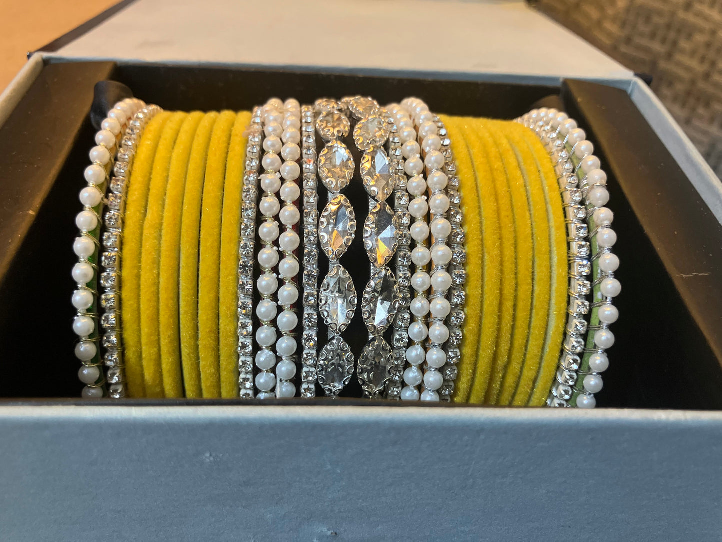 Velvet and pearl gajra bangles