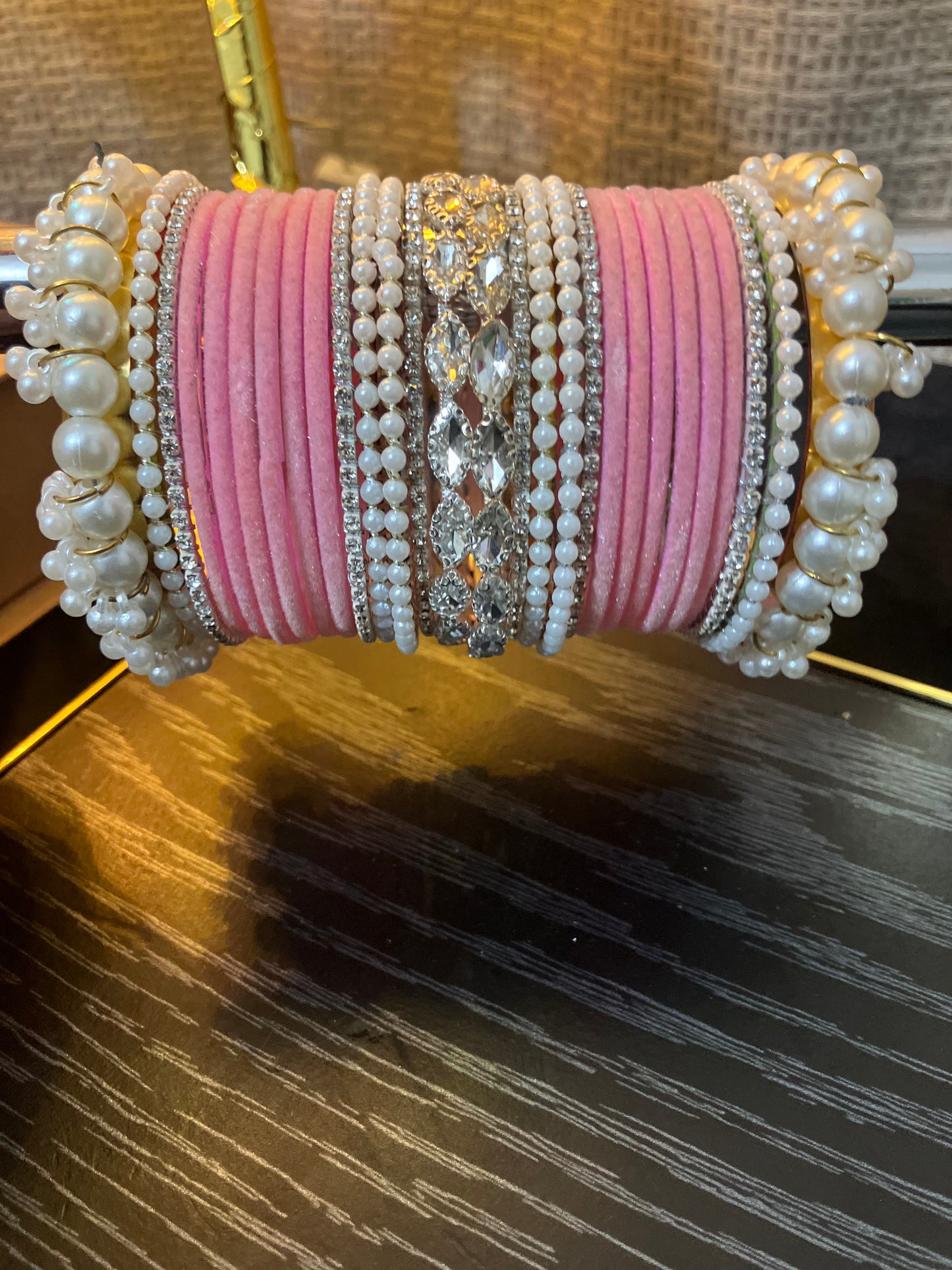 Velvet and pearl gajra bangles