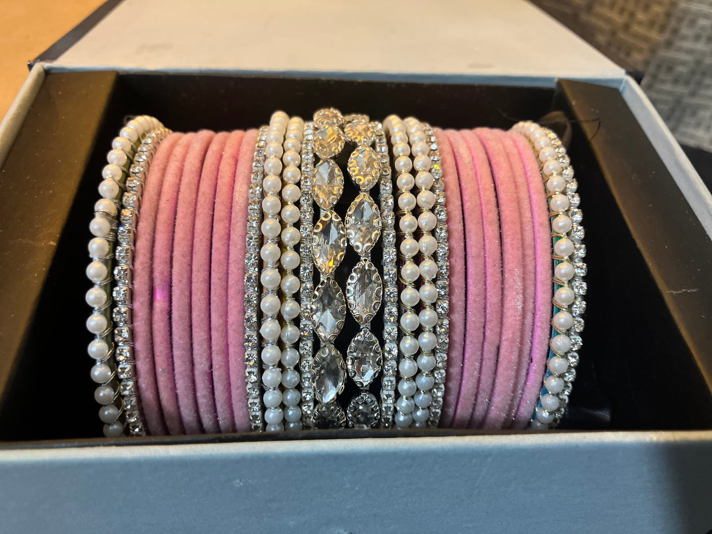 Velvet and pearl gajra bangles
