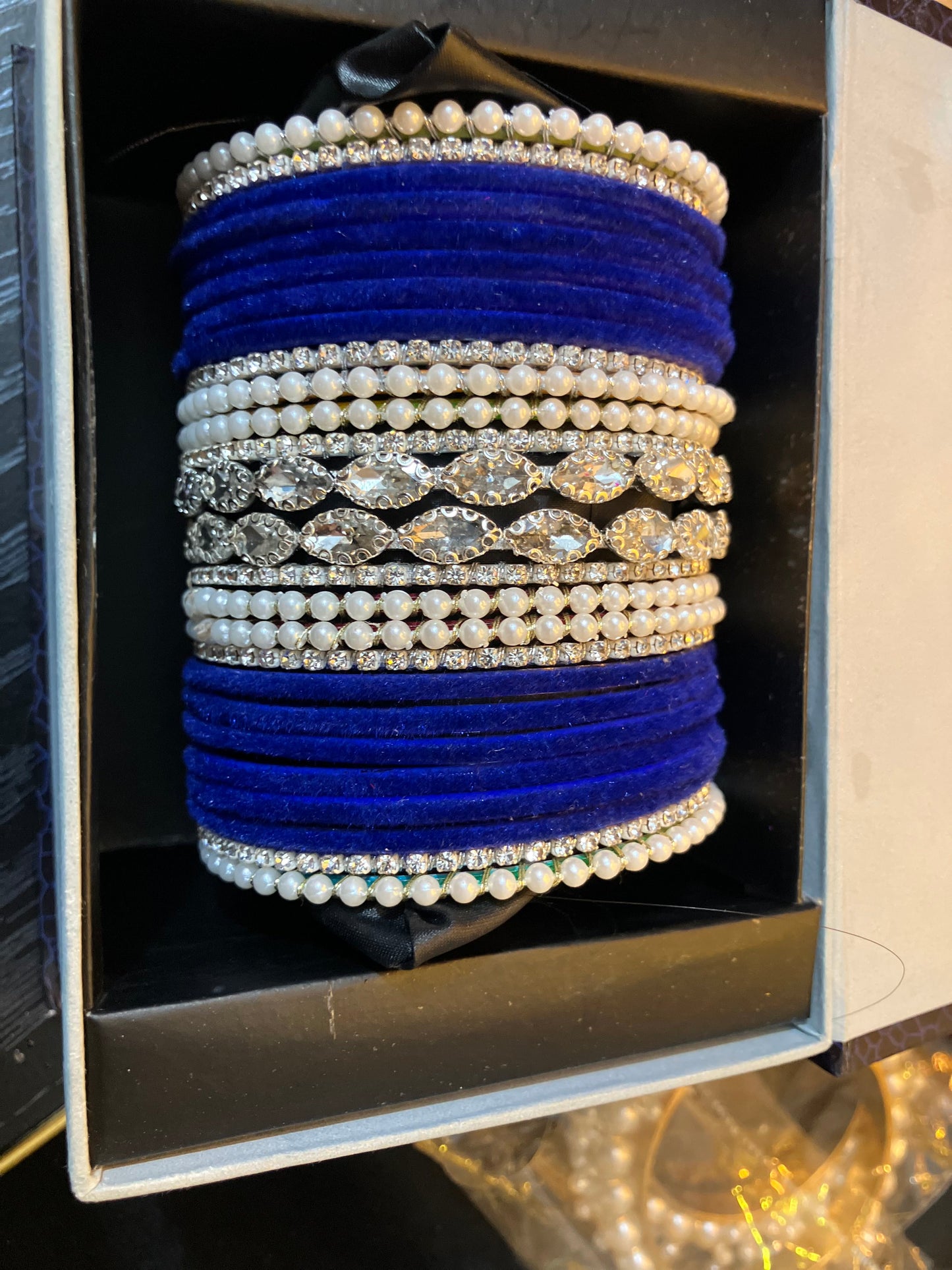 Velvet and pearl gajra bangles