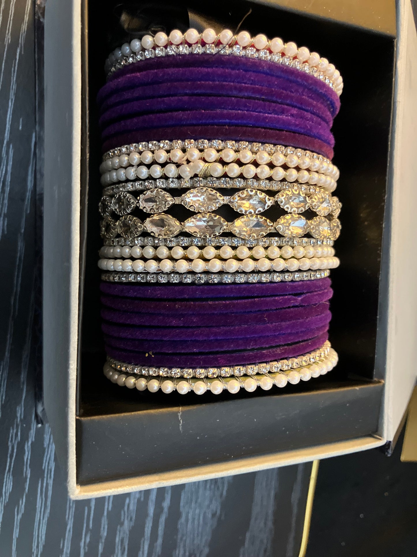 Velvet and pearl gajra bangles